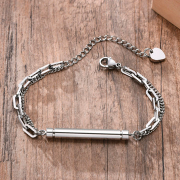 Elegante As-kamer Armband RVS of Zwart (verstelbaar)