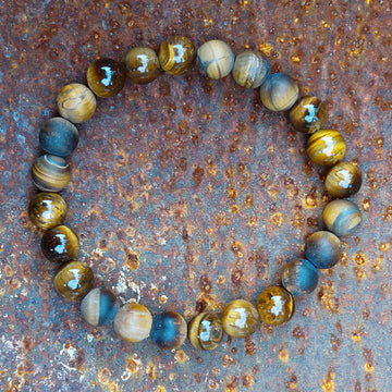 Tiger Eye Matte + Shine Perlen Armband Mix