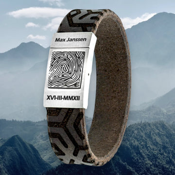 Eigen vingerafdruk armband - Legends edition (7 kleuren leer)