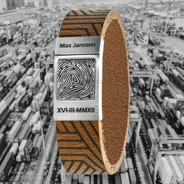 Leren vingerafdruk armband - Cargo Edition (7 leersoorten)