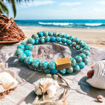 African Jasper turquoise - Kralen Armband