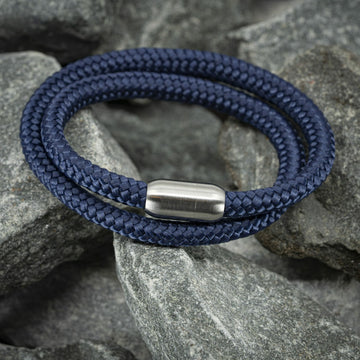 Zen armband - Blauw touw (zelf samenstellen)