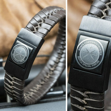 Luxe Logo armband: Commandotroepen Leger / Politie / Koninklijke Marechaussee / Soldaten herinneringsarmband