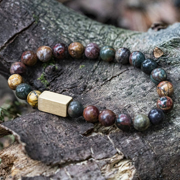 Zeer 'kleurrijke Picasso' Jasper kralen armband