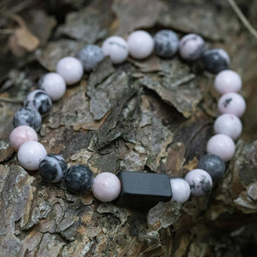 Witte & Roze Zebra - Kralen armband
