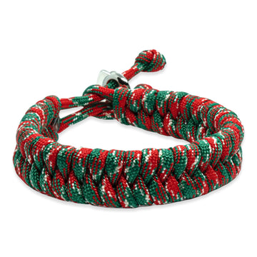 Zweedse staart armband - Rood Groen Witte touw kleuren
