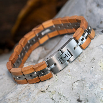 Initialen olijfhouten armband (TIMBERWOOD)
