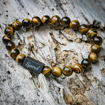 Naam gravure Tijger ogen / Tiger Eye - 8mm Kralen Armband