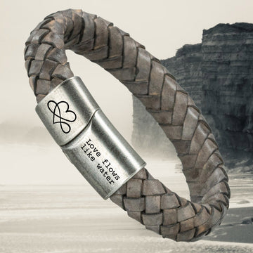 Grijze liefdes armband - Eigen tekst gravure