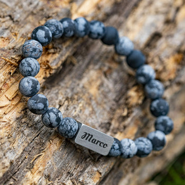 Kralen armband heren met eigen namen gegraveerd 💎 Armbanden.nl
