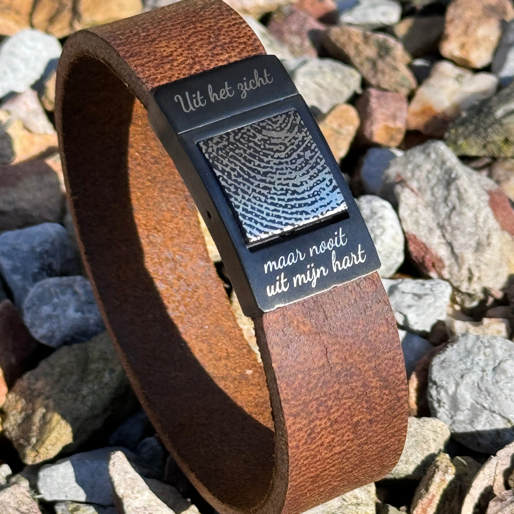 Vingerafdruk gravure in Armbanden voor Heren en Dames