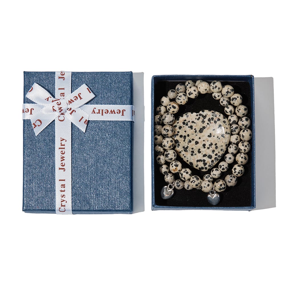 2 x Dalmatian Jaspis ‘Koeien Armband’ 🐄 – Incl Doosje