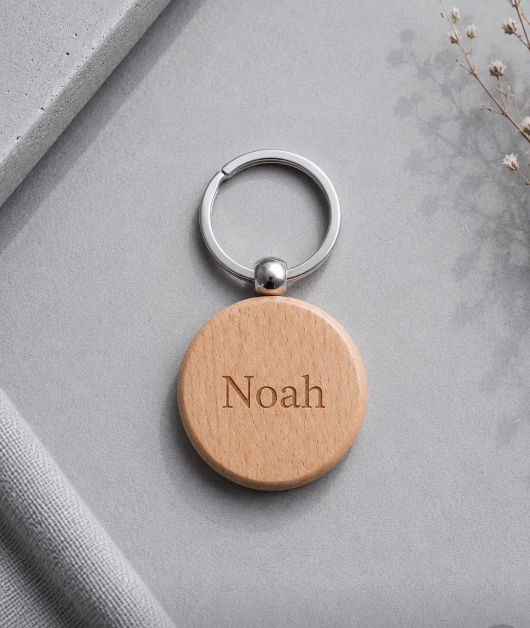 Houten sleutelhanger met gravure Hart
