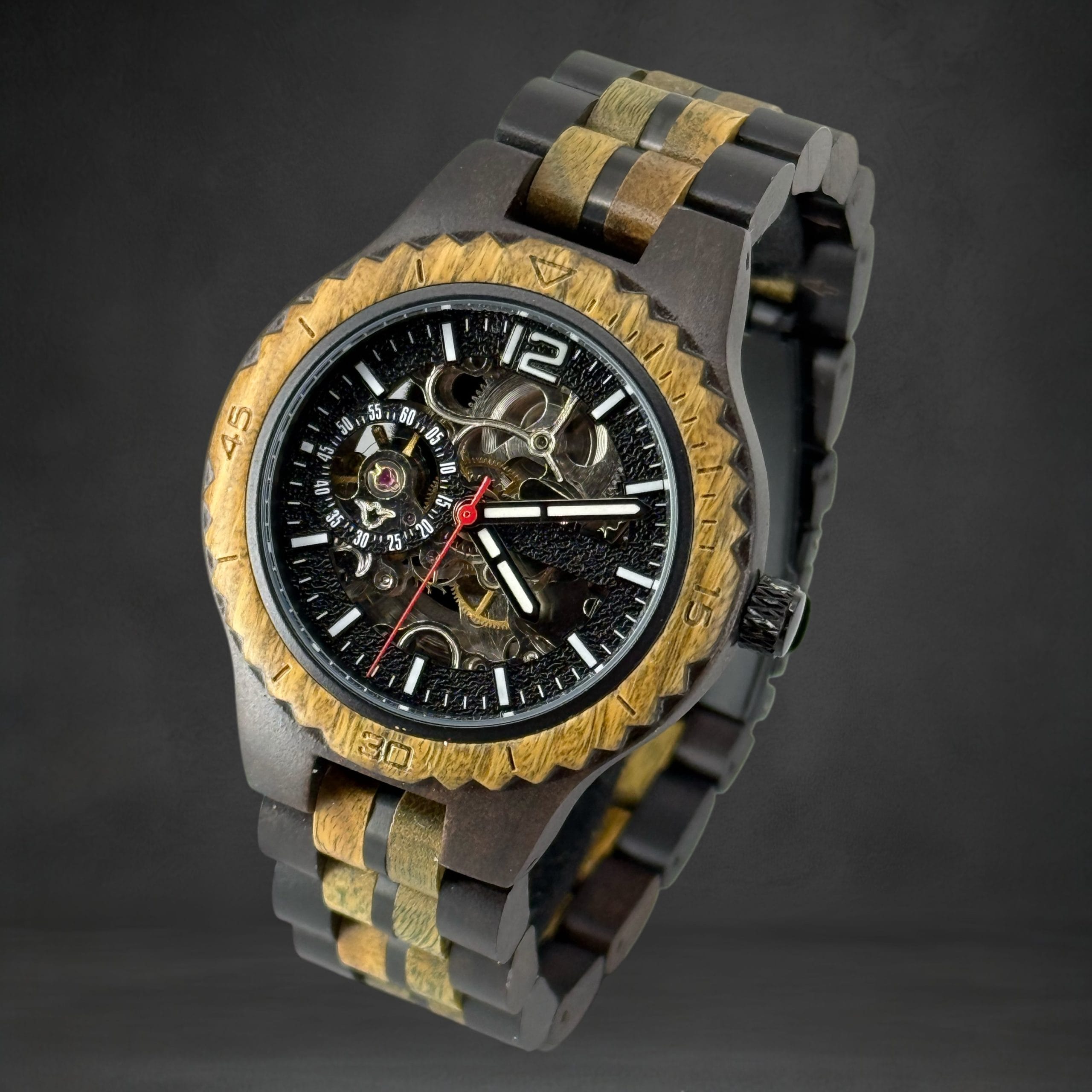 Automatisch Dames Horloge Hout – Emerald Motion™