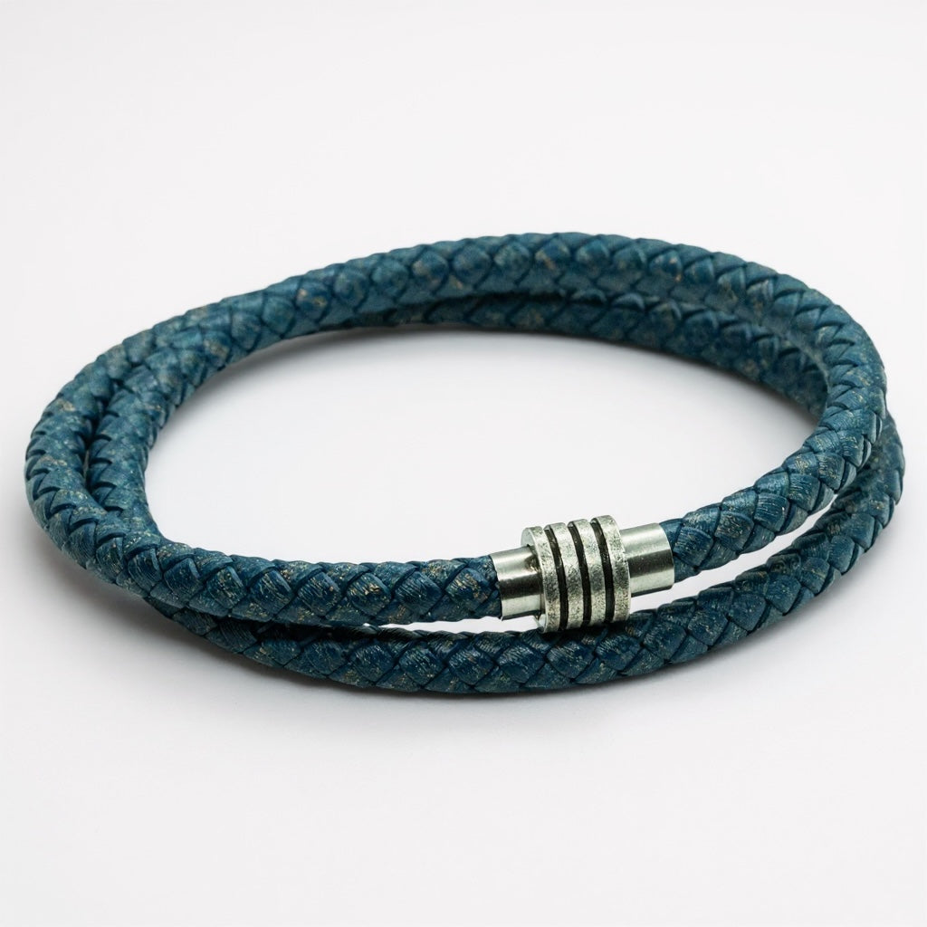 Dubbel rond 6mm zwarte armband | Italiaans Valiano™ leer