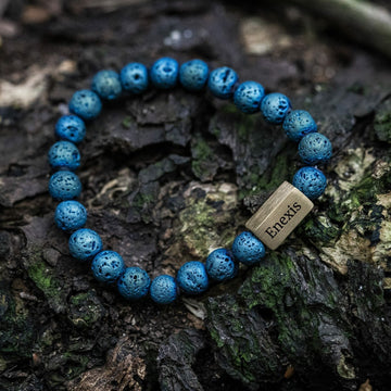 Voltage 'Electroplated Lava' blauwe kralen armband