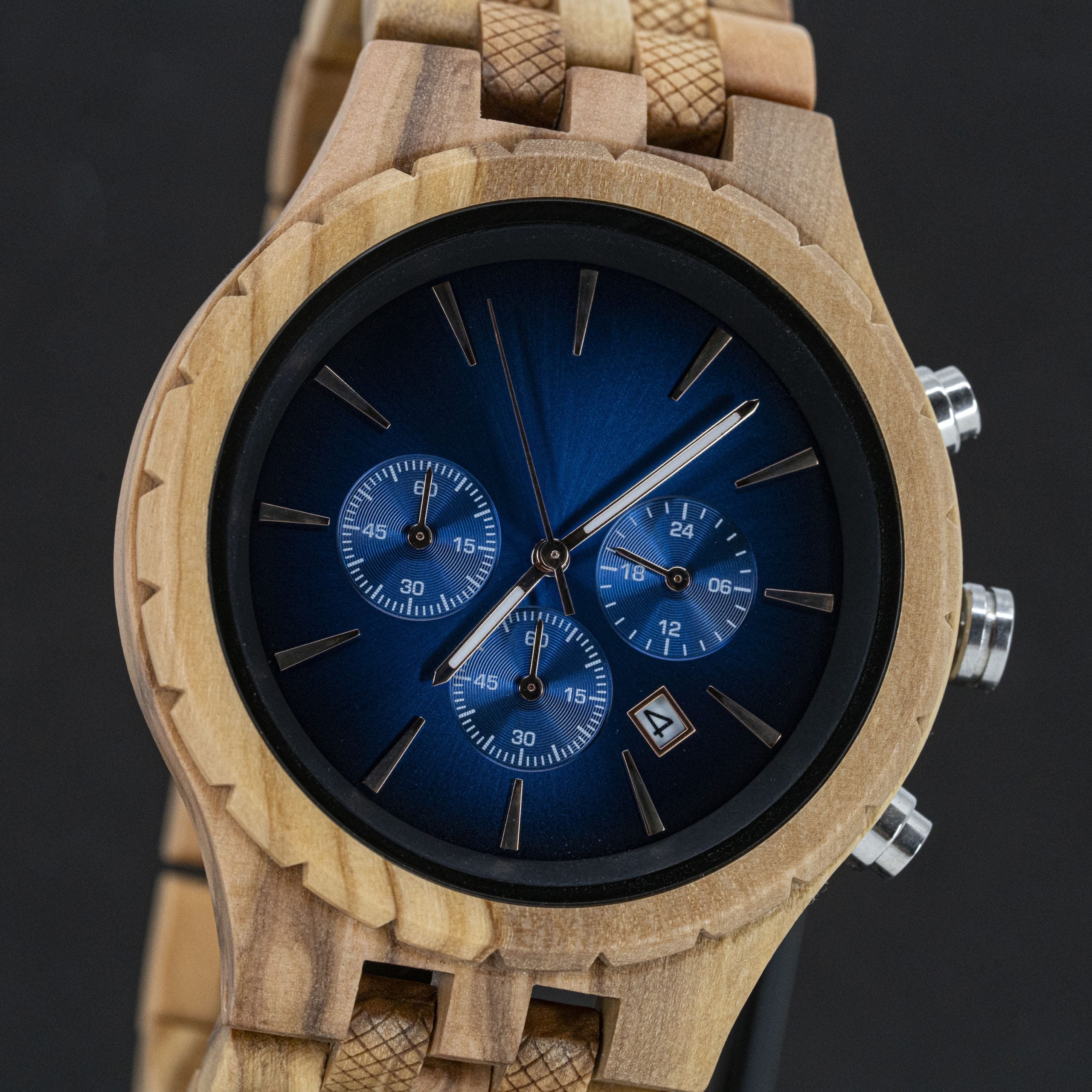 Blue Olive – Houten heren horloge Timberwood