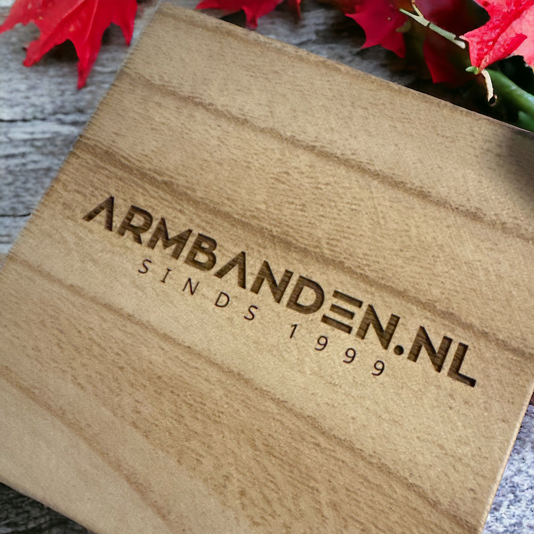 Persoonlijke houten verpakking + eigen tekst