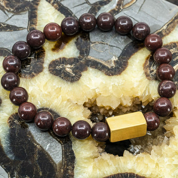 Naturstein-Perlenarmband – Thor „Poppy Jasper“