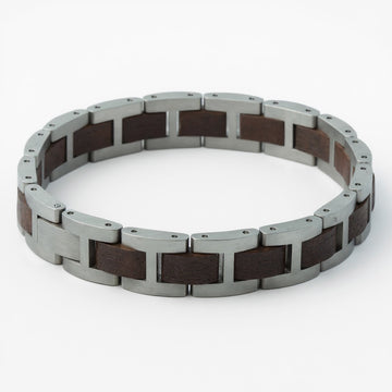 Kangchenjunga – Walnoot & Roestvrij Staal Houten Armband