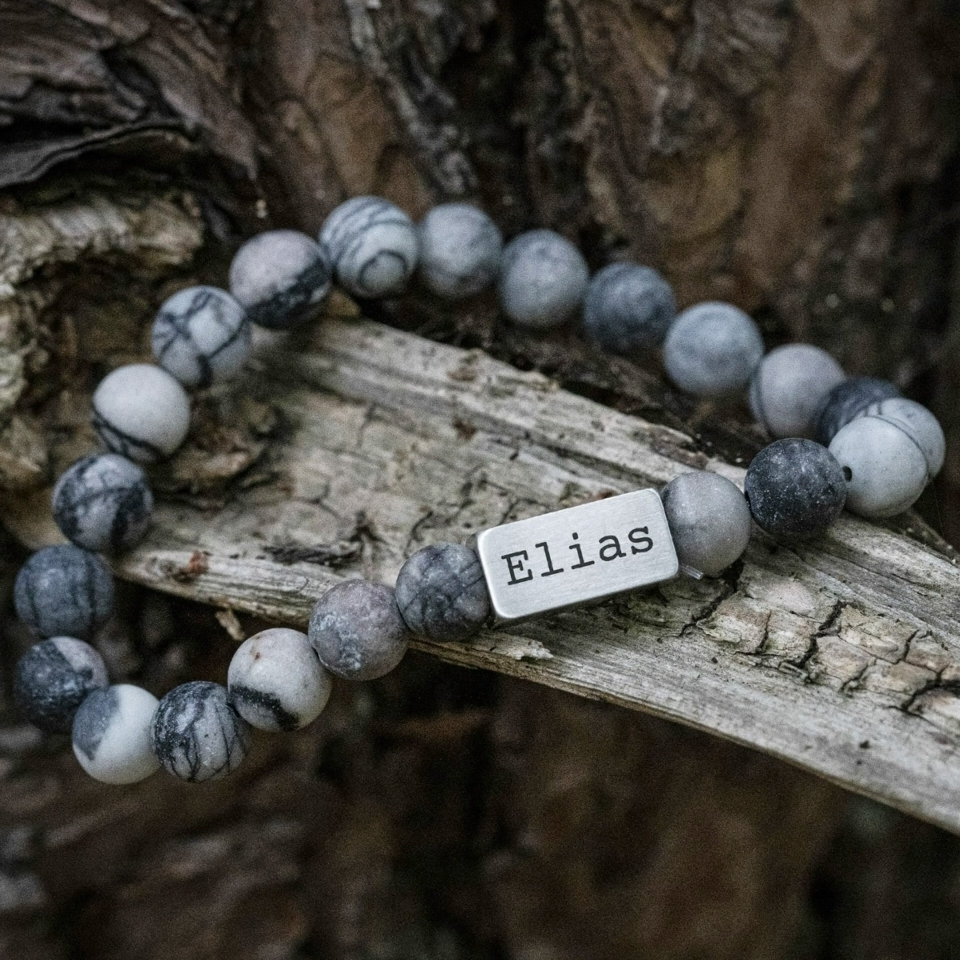 'Elias' Frosted Silk Netstone – Kralen armband 8mm