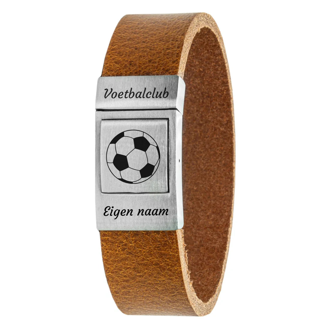Eigen tekst en symbool Armband Gevlochten leer