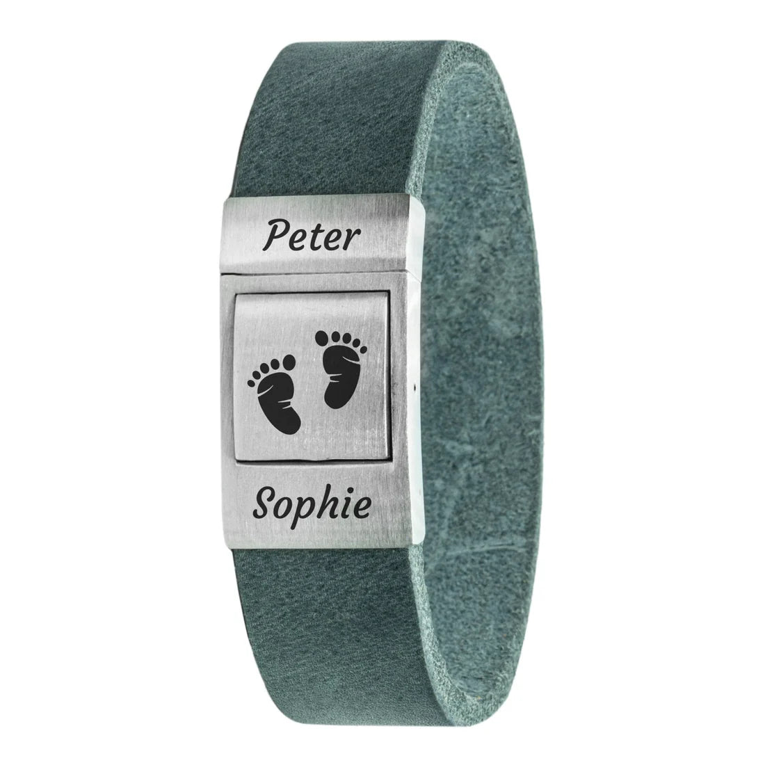 Eigen symbool Armband + Tekst gravure (Zwart / Bruin / Lichtbruin leer)