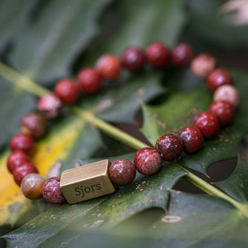 Diep Rode Jasper Kralen Armband (Liefdes armband met Namen)