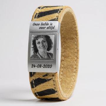 Tiger King fotoarmband – tijger leer met eigen foto