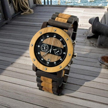 TimberWood NauticWheel – Herenhorloge in Marine Stijl