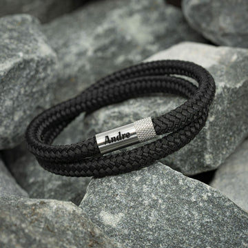 Navy™ Armband – Zwart Touw