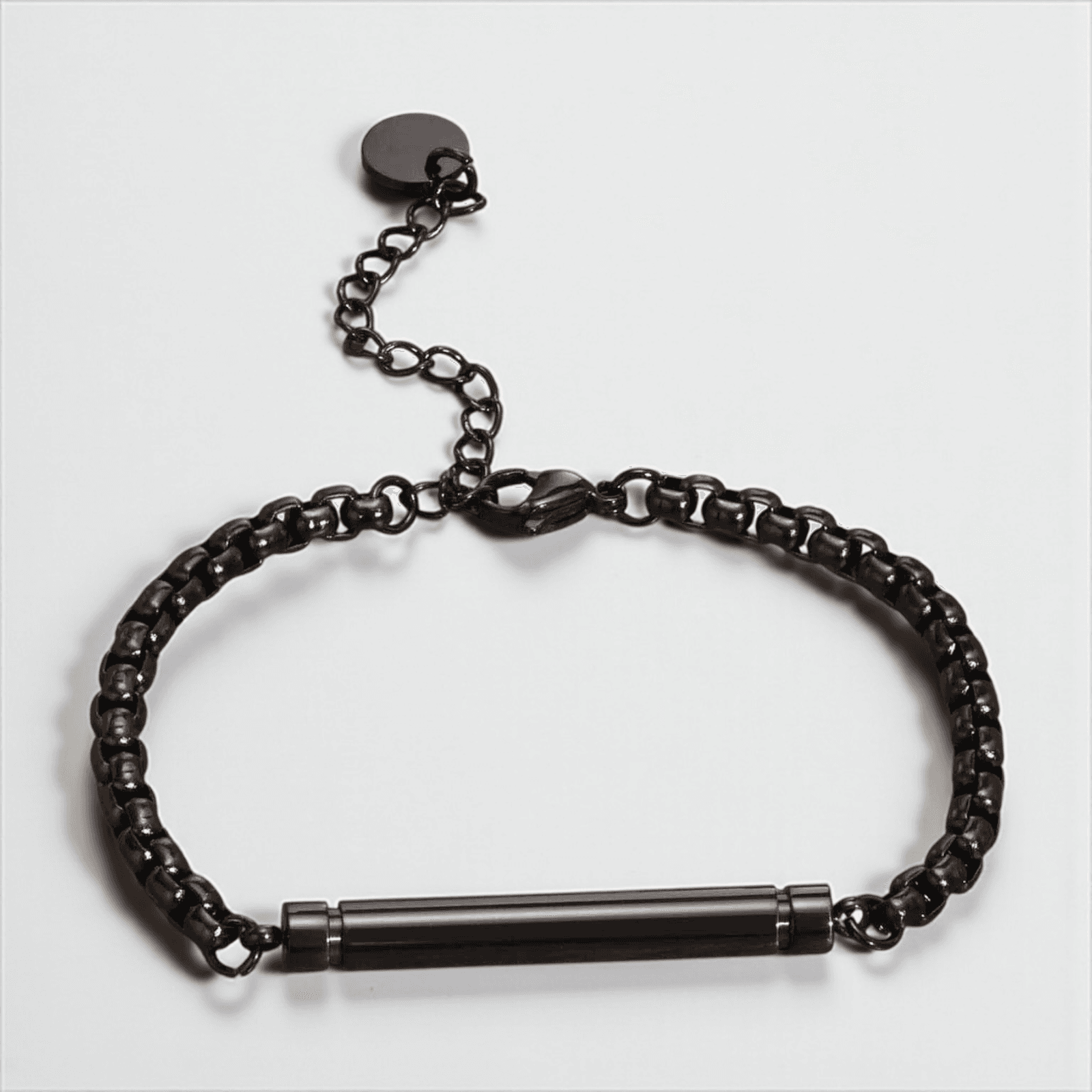 Elegante As-kamer Armband Zwart RVS (verstelbaar)