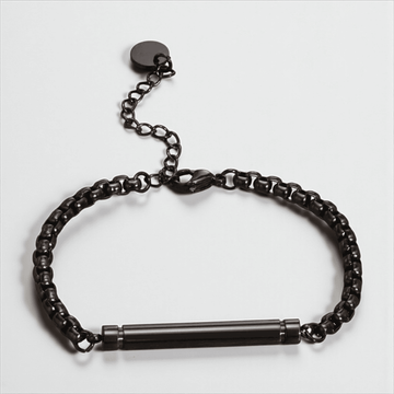 Elegante As-kamer Armband Zwart RVS (verstelbaar)