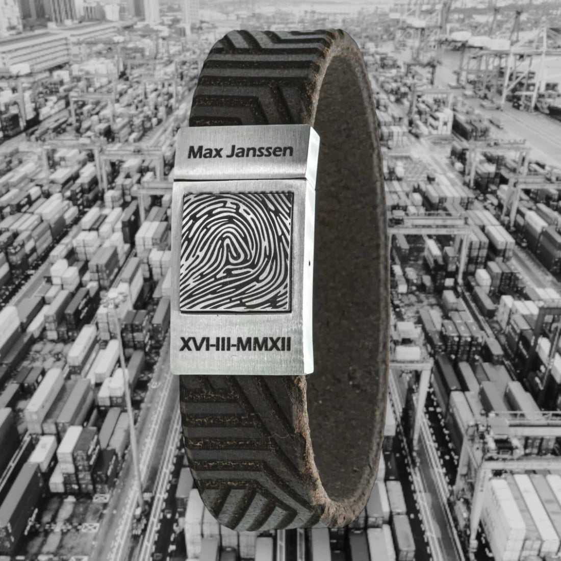 Leren vingerafdruk armband – Cargo Edition (8 leersoorten)