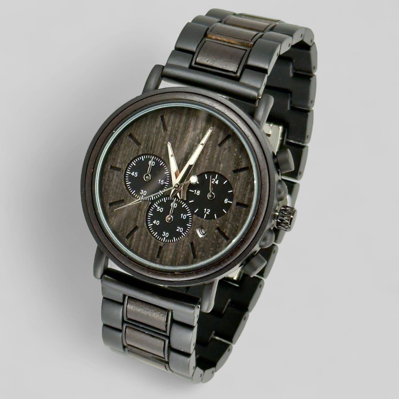 TimberWood Obsidian™ – Chronograaf Herenhorloge Zwart (donker uurwerk)