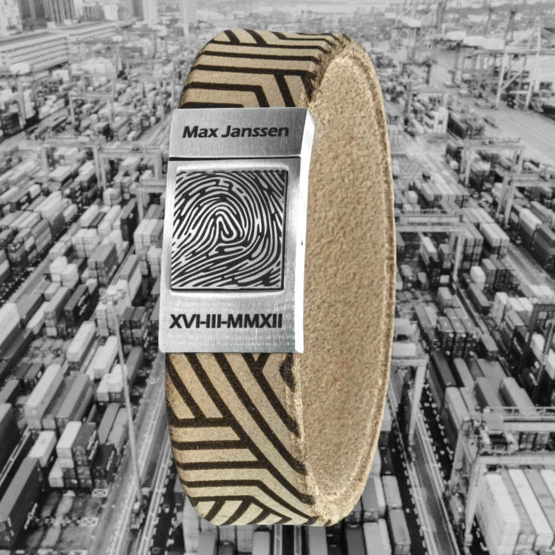 Leren vingerafdruk armband – Cargo Edition (8 leersoorten)