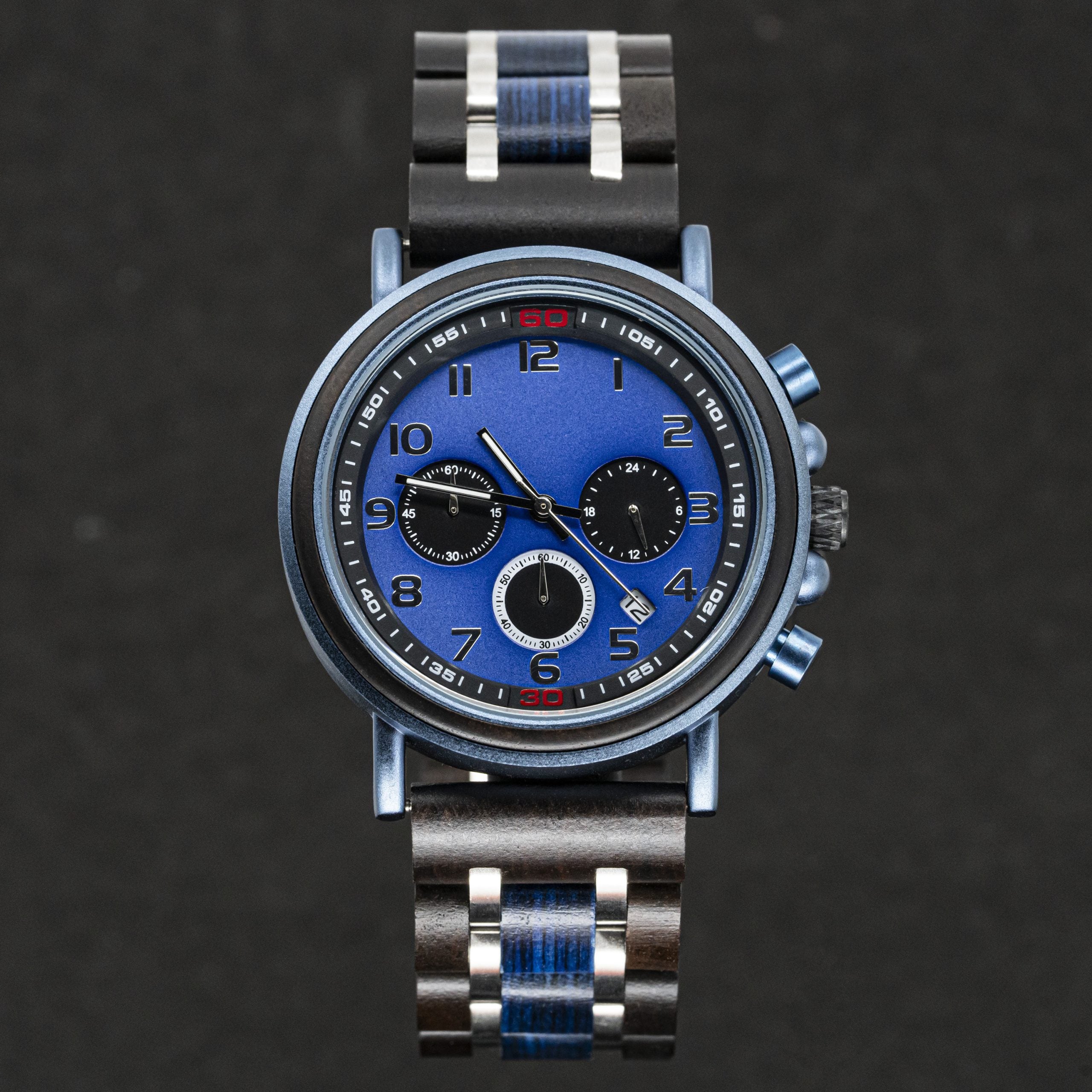 Sea Master – TimberWood Marine blauw houten horloge