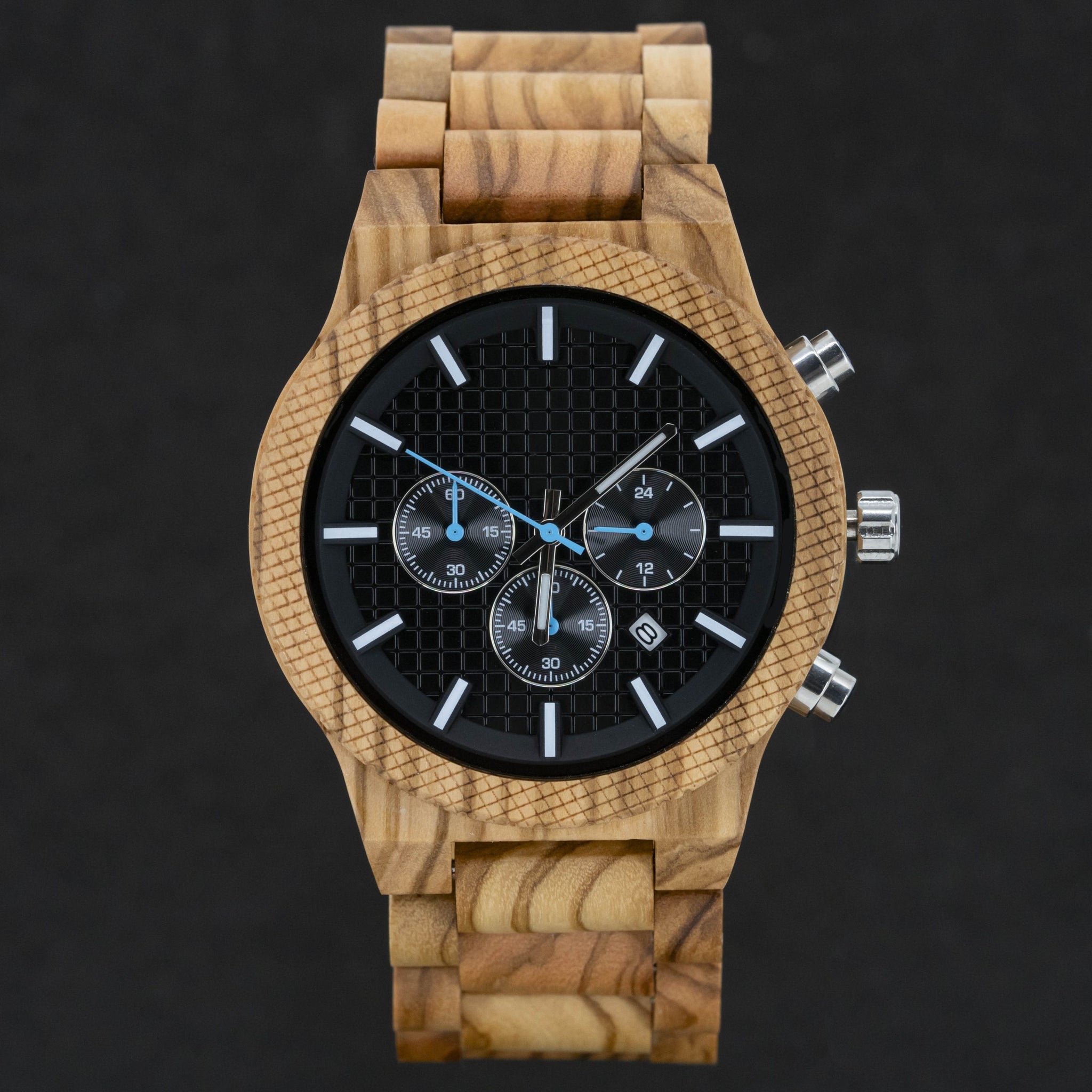 Aviator – Olijf Houten heren piloten horloge Timberwood