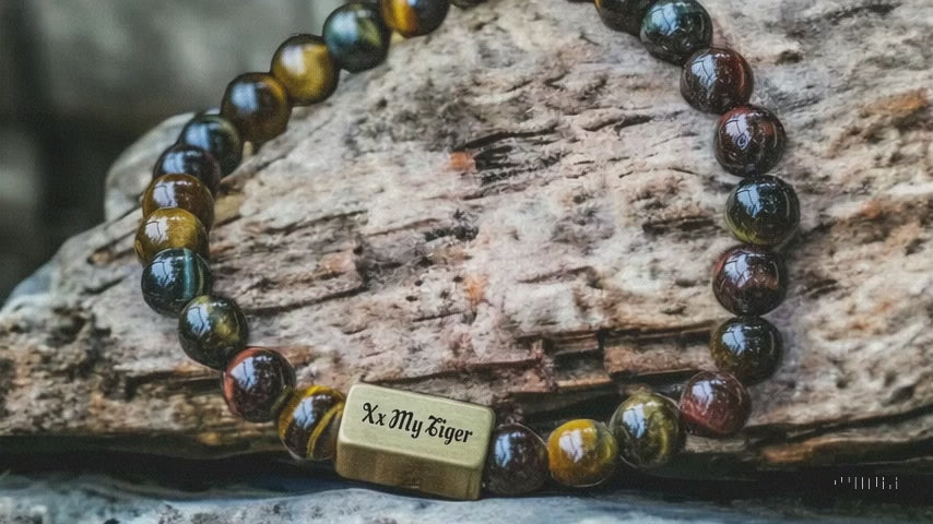 Trio Tijger Eye: Gele Tijgeroog, Valkenoog (blauw) en Stierenoog (rood) Kralen Armband