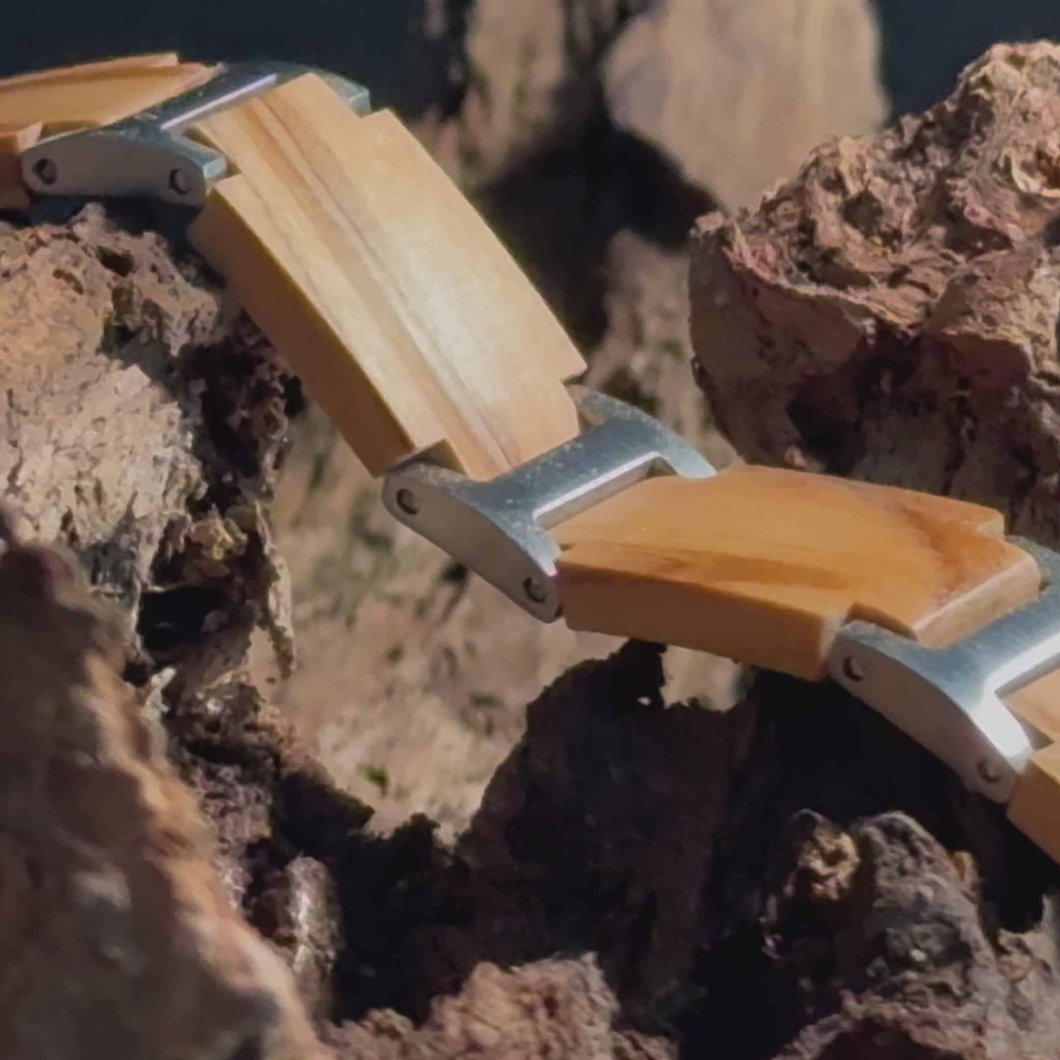 Gaia – Ebbenhout & Roestvrij Staal Houten Armband