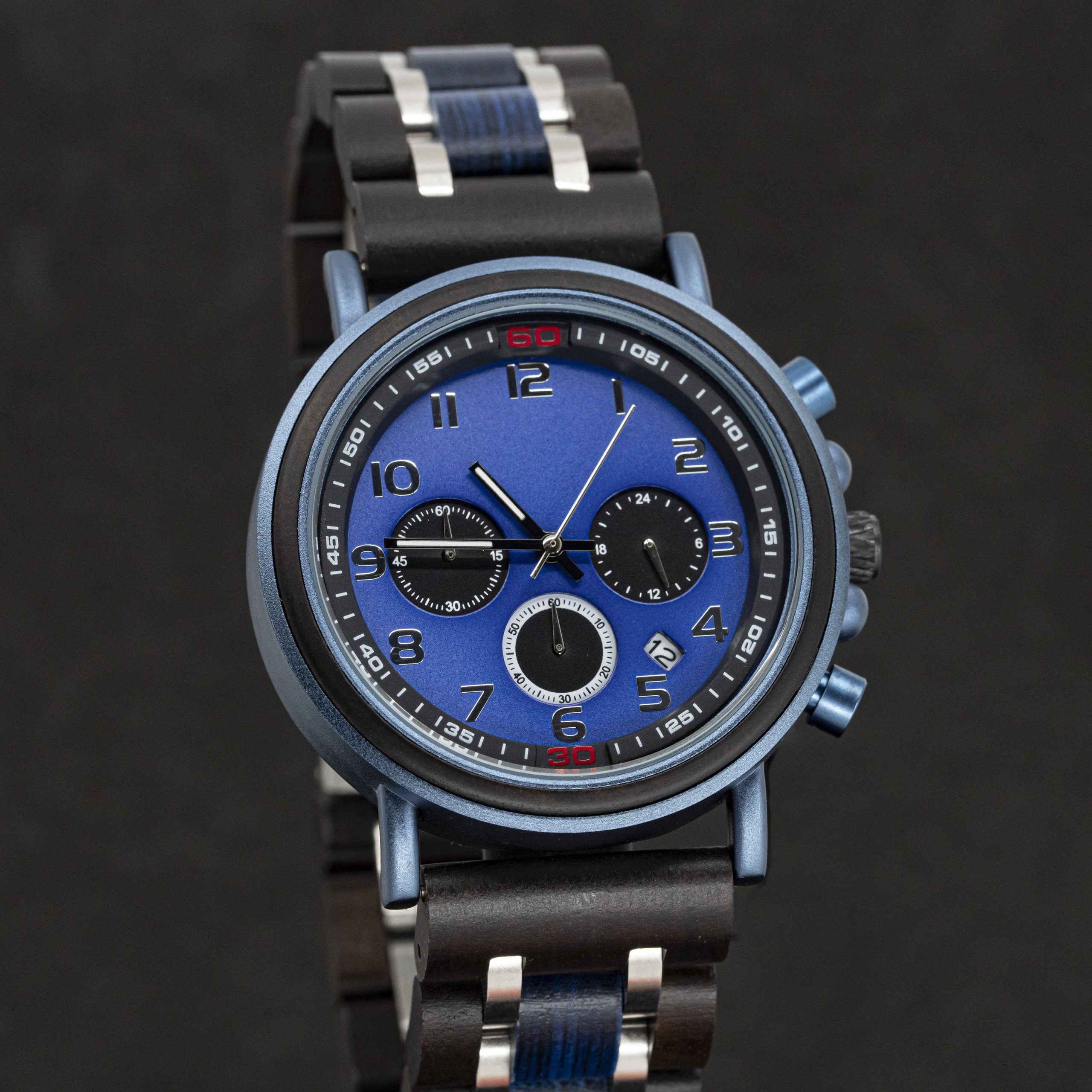 Sea Master – TimberWood Marine blauw houten horloge