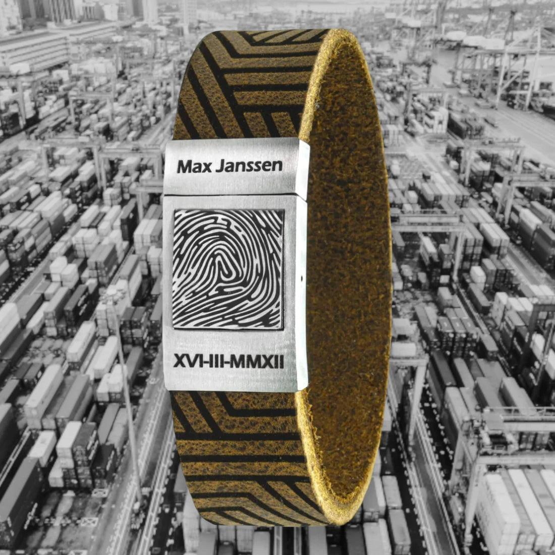 Leren vingerafdruk armband – Cargo Edition (8 leersoorten)