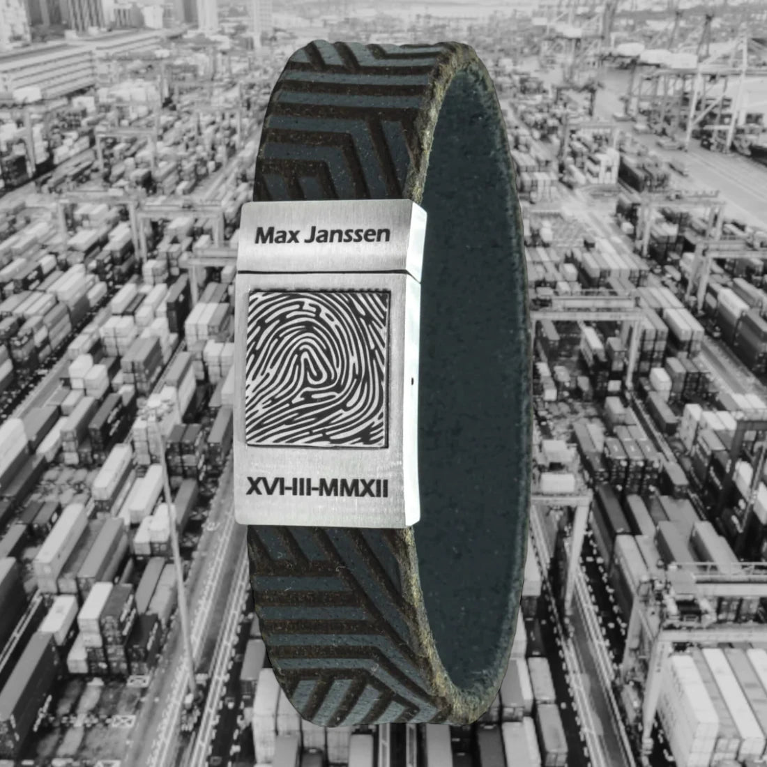 Leren vingerafdruk armband – Cargo Edition (8 leersoorten)