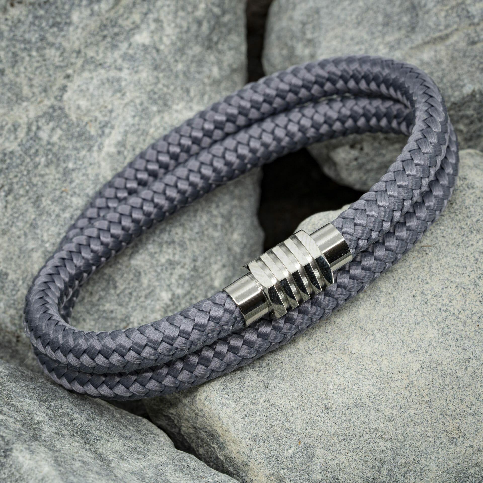 Eigen paracord armband - Grijs touw