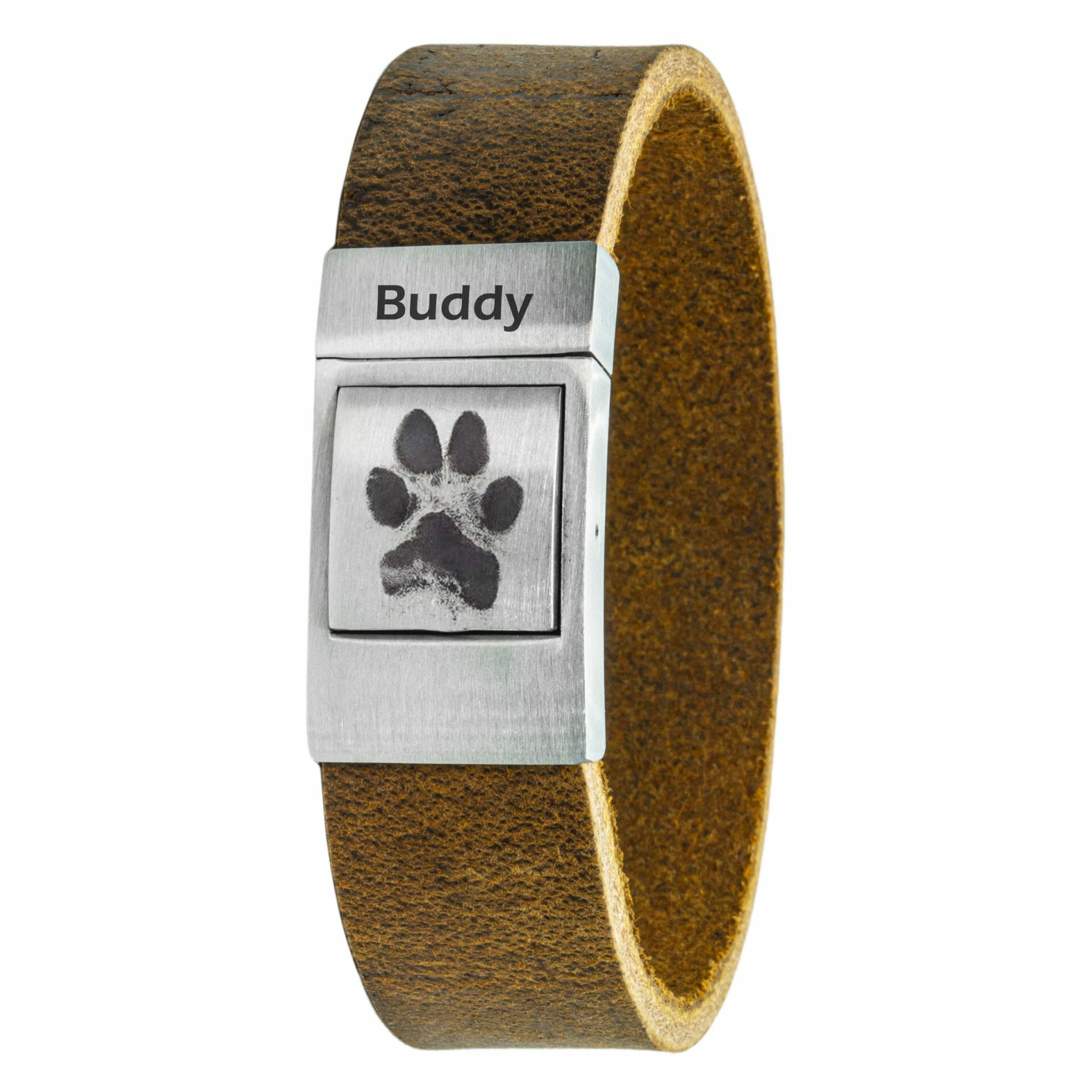 Eigen Pootafdruk armband Vintage leer