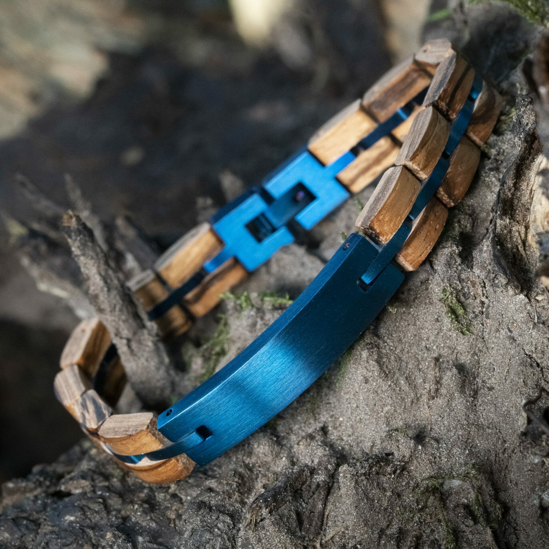 Sapphire Blue - Gepersonaliseerde Houten Armband