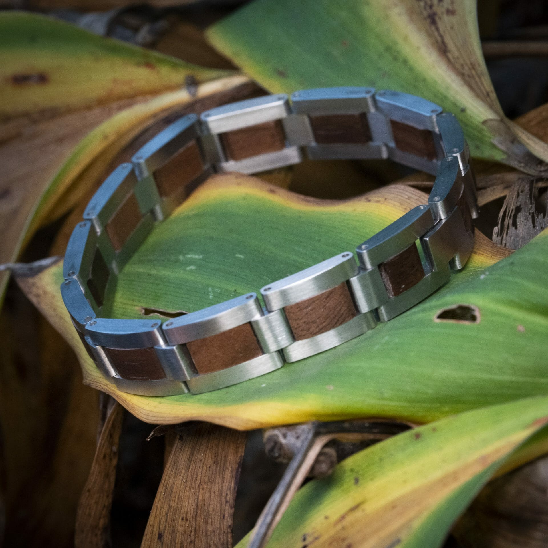 Classic TimberWood (Walnoot + RVS) – Houten armband