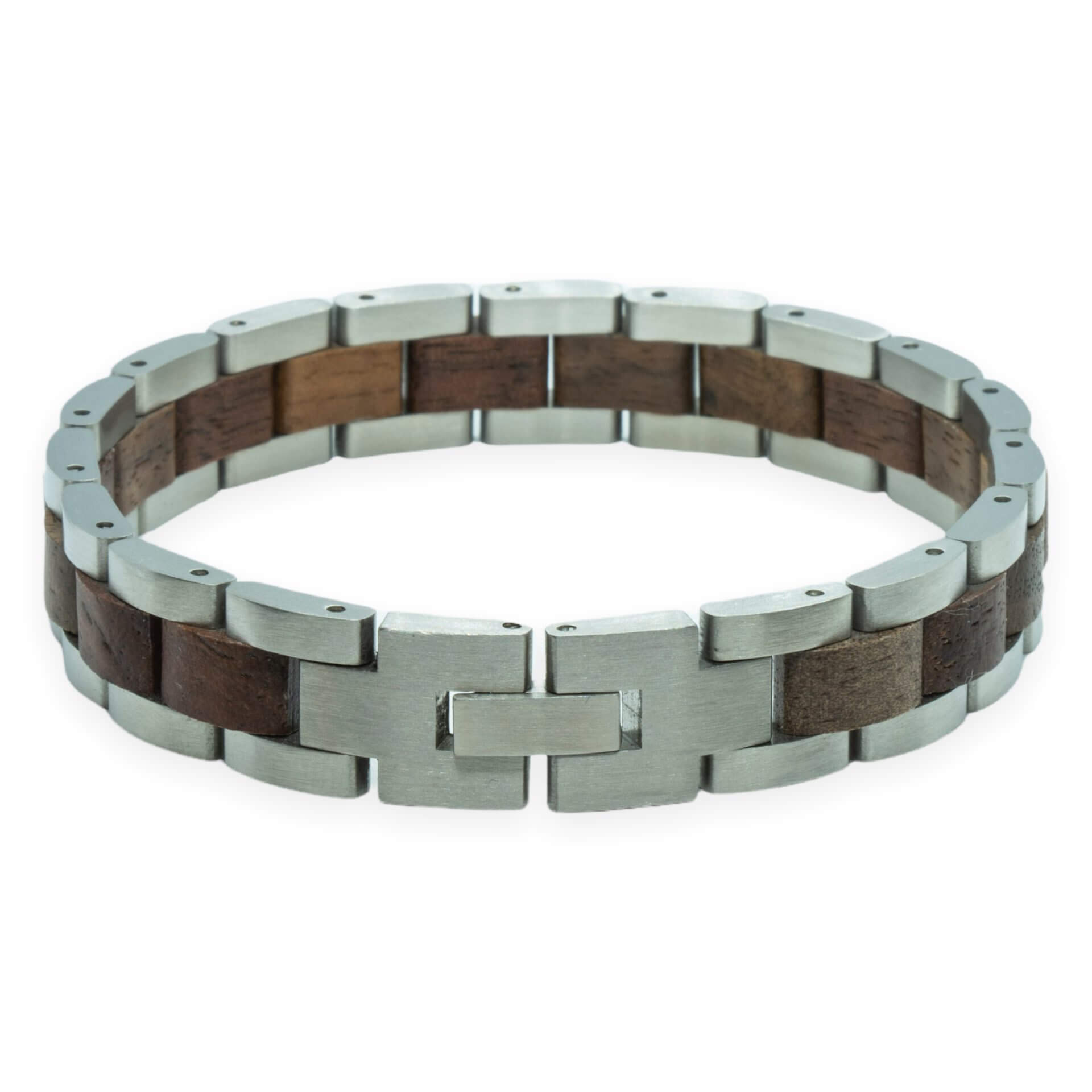 TimberWood – Mont Blanc (Walnoot + RVS) – Houten armband