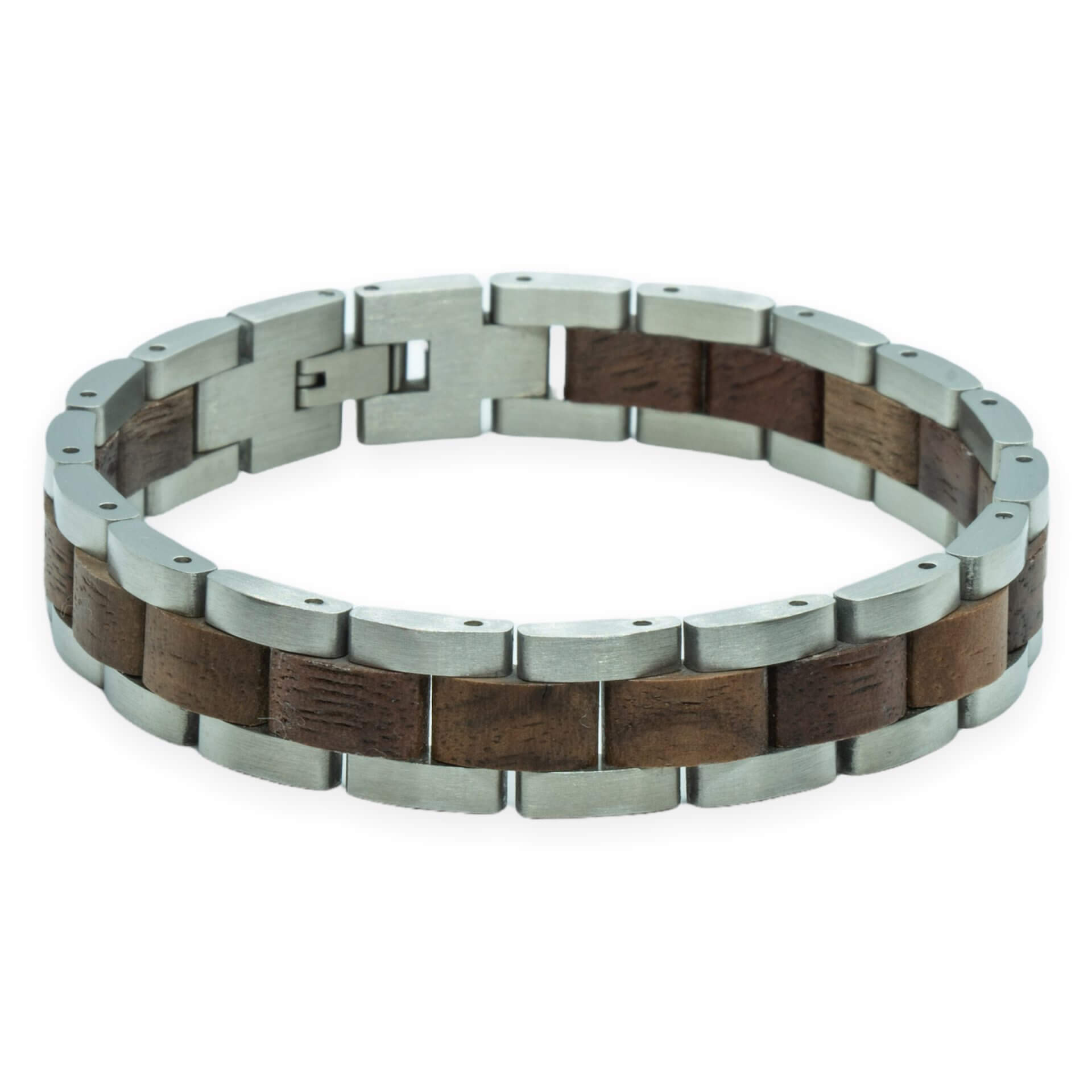 TimberWood – Mont Blanc (Walnoot + RVS) – Houten armband