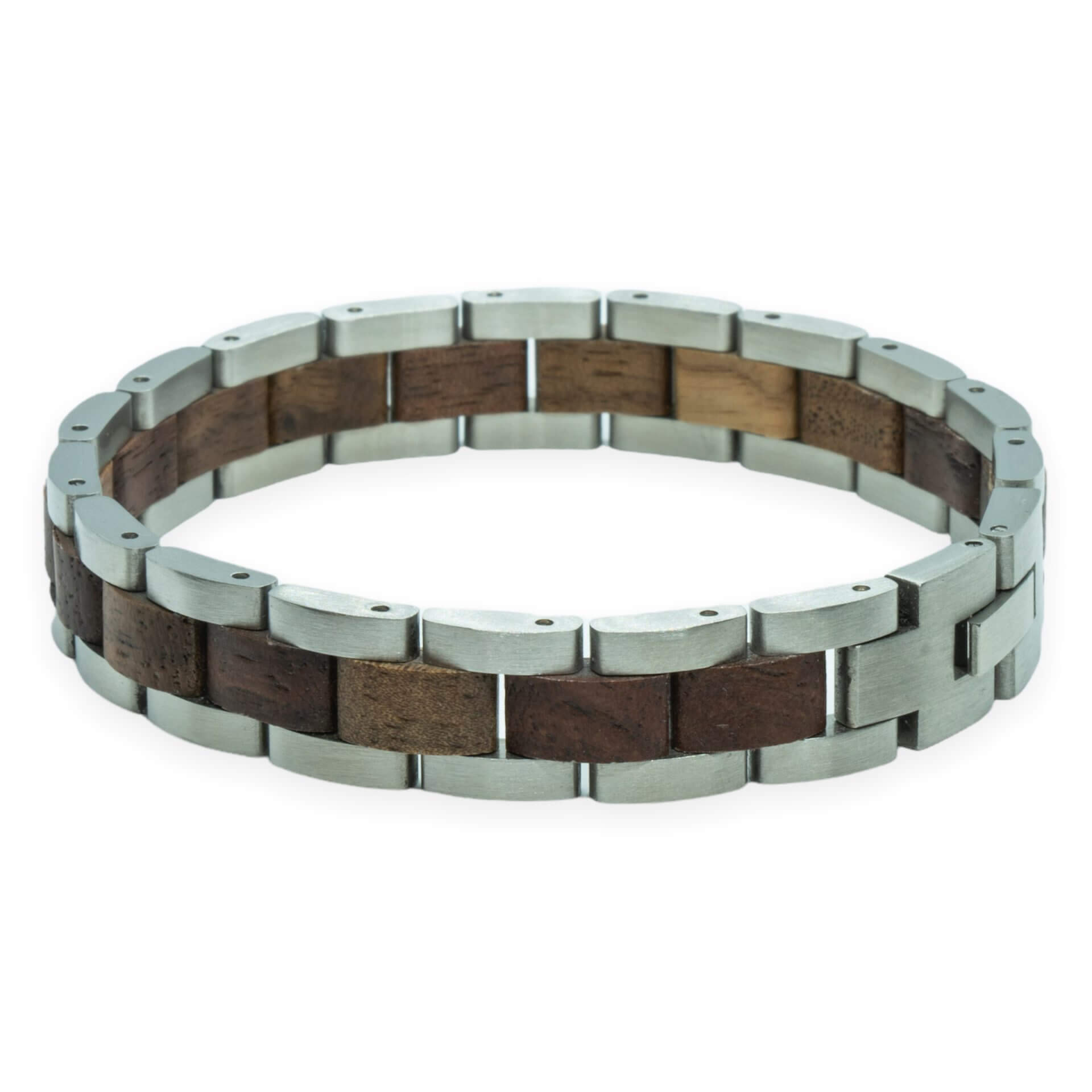 TimberWood – Mont Blanc (Walnoot + RVS) – Houten armband